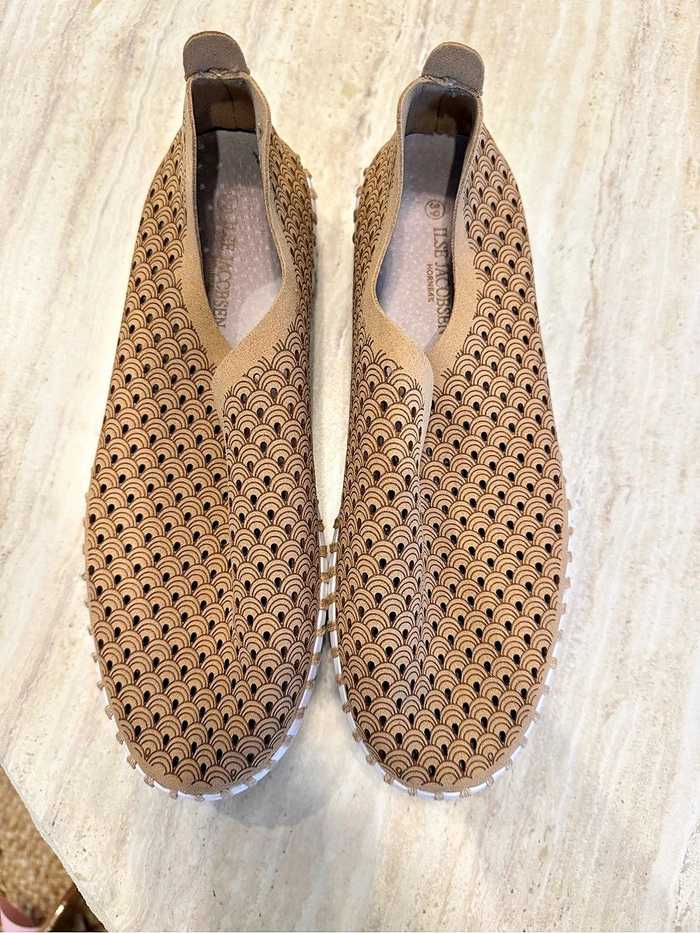 Ilse Jacobsen Tulip 139 Slip-On Sneaker Sneakers Brown & White US 9
